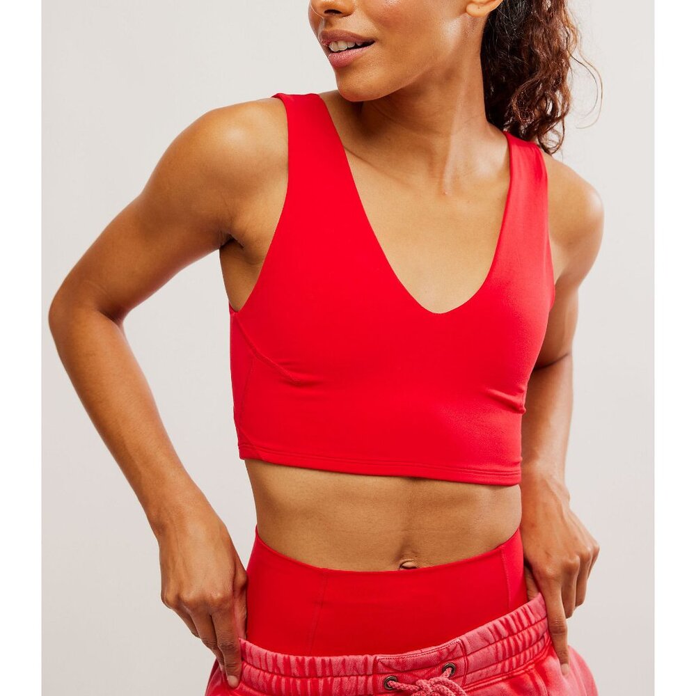 FP Movement by Free People Red V-Neck Sports Bra